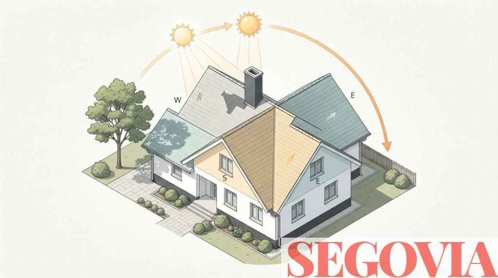 Orientación y sombras que afectan a los paneles solares